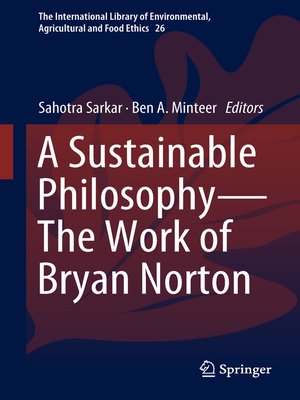 cover image of A Sustainable Philosophy—The Work of Bryan Norton